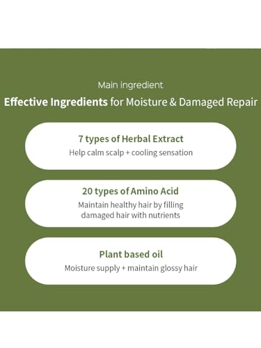 Image of LADOR Herbalism Hair Treatment (Conditioner) Korean Hair Conditioner To Control Hair Fall, Repairs Damaged Hair, Maintaining Softness, Natural Shine, Suitable For Sensitive Scalp, Frizzy, Damaged Hair