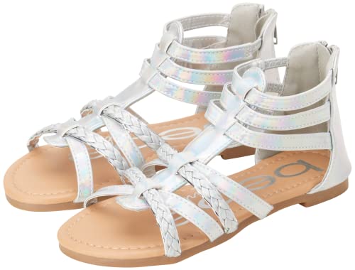 bebe Girls Sandals - Cute Open Toe Braided Strappy Gladiator Summer Sandals, Flower Girl Dress Shoes for Easter Beach Party4