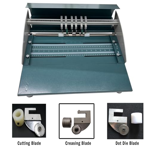 WYDDDARY 18\" Electric Creasing Machine with Paper Feeding Speed 1000 Sheets/Hour 3in1 Crease/Dotted Line/Cut Paper Machine Electric Indentation Machine with Workbench 110V