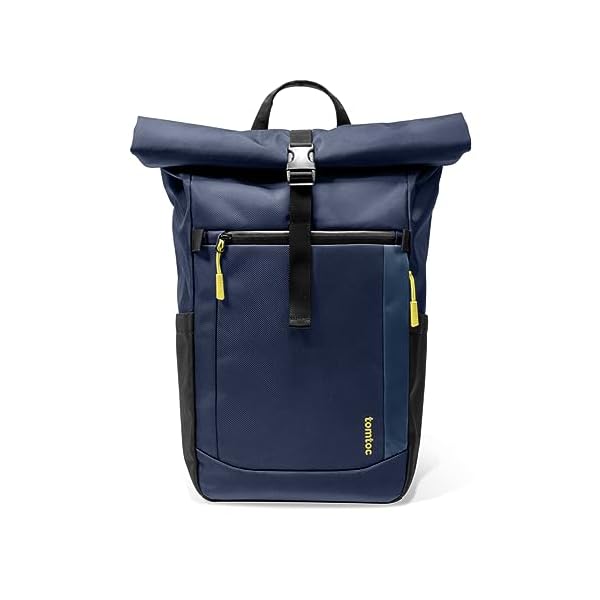tomtoc-Roll-Top-Laptop-Backpack-Lightweight-Water-Resistant-Commute-Expandable-Casual-Daypack-for-13-156-inch-Laptop-Rucksack-for-Work-College-Trip-Capacity-Adjustable-17-20L-Dark-Blue tomtoc Roll Top Laptop Backpack, Lightweight, Water-Resistant Commute Expandable Casual Daypack for 13-15.6 inch Laptop, Rucksack for Work College Trip, Capacity Adjustable 17-20L, Dark Blue
