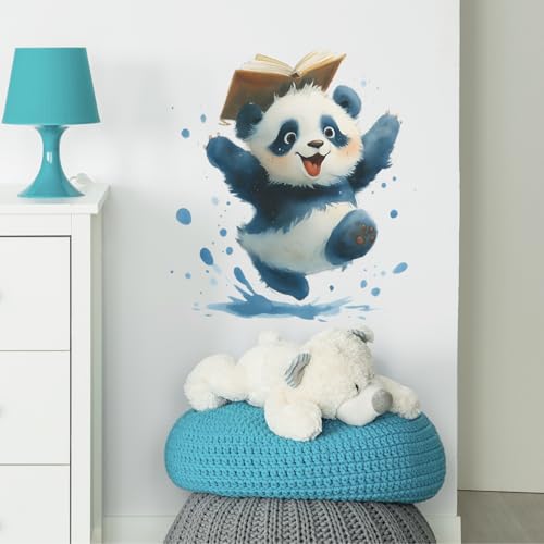 Vinilo decorativo infantil Panda saltarín acuarela miniatura 4