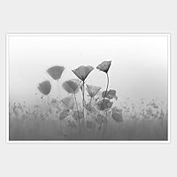 SIGNWIN Framed Canvas Wall Art Black and White Flower Canvas Prints Home Artwork Decoration for Living Room,Bedroom - 16