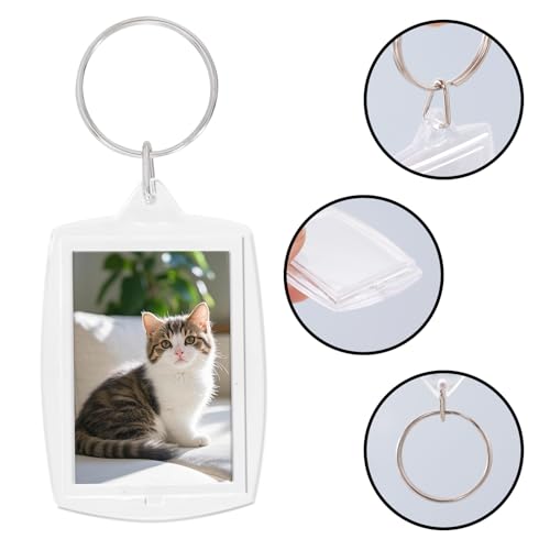 Image of hoyuwak 2.16x1.8 Inch Acrylic Photo Keychains - Clear Blank Picture Frame Keyrings for Custom Photos & Gifts