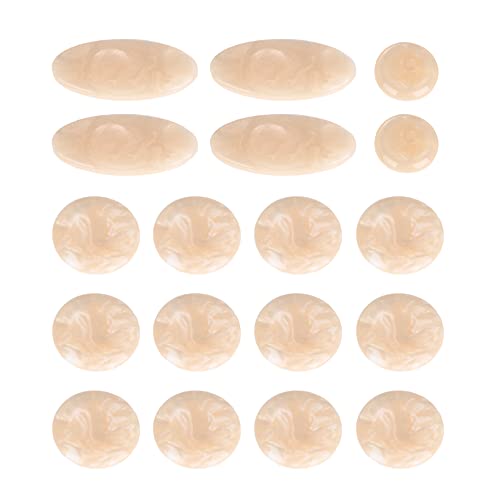 Yibuy 2 runde und ovale Perlensaxophon-Schlüssel für Alt- / Tenorsaxophon, Kunststoff, Beige, C-Dur, 2 x Saxophon-Schlüsseltasten