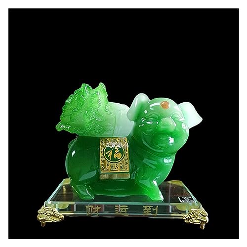 Statue de porc chinois avec base transparente, cadeau d'ouverture idéal