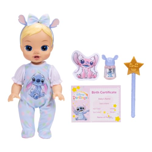 Disney Darlings 13-Inch Interactive Baby Doll Magical Lights Sounds Music & Wand Stitch -Inspired Nurturing Doll with Accessories Multiple Skin Tones Eye Colors Ages 2 and Up