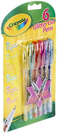 CRAYOLA Glitter Gel Pens - Assorted Colours (Pack of 6) | Add Some Extra Sparkle to Your Arts & Crafts! | Ideal for Kids Aged 3+