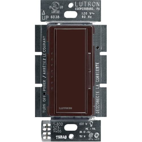 Image of Lutron Maestro LED+ Dimmer Switch for Dimmable LED, Halogen and Incandescent Bulbs, 150W /Single-Pole or Multi-Location, MACL-153M-BR, Brown