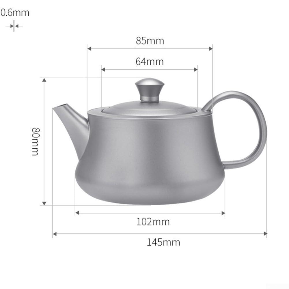 Pure Ti - Tazza da campeggio, 300 ml, leggera, con manico pieghevole, per viaggi, caffè, acqua, bollire all'aperto