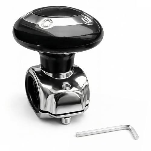 Vehicle Steering Wheel Spinner Knob Car Power Handle Accessories Universal Fit Driving Helper Car Handle Spinner for Cars Trucks Tractors Boat Maneuver Black