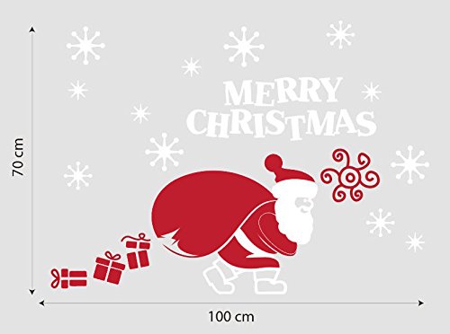 Adesivi Babbo Natale Pacchi e Neve - Vetrofanie
