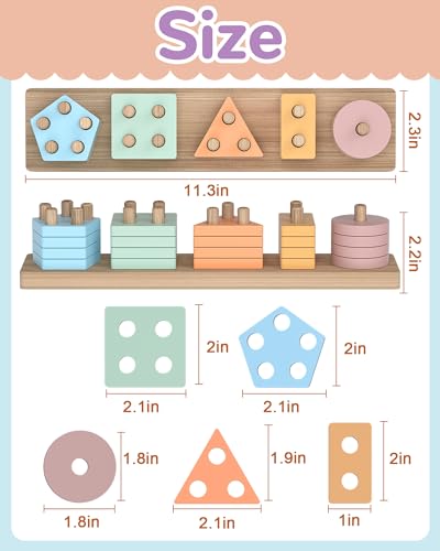 image for Tonberless Montessori Toys for 1 2 3 Year Old Boy Girl, Toys for Ages 