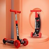 Kidsmate Cruiser Kick Scooter for Kids with Broad Wheels | 3-Wheel Skate Scooter for Boys & Girls of Ages 2-12 Years | Level Adjustable Height, and Easy Fold Design Scooter for Kids (Black)