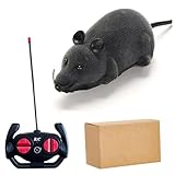 Remote Control Mouse Cat Toy Realistic Flocked Interactive Cat Toy with Tail 4 Channel Battery Powered Electric Toys for Indoor Cats for Cats Remote Control Mouse