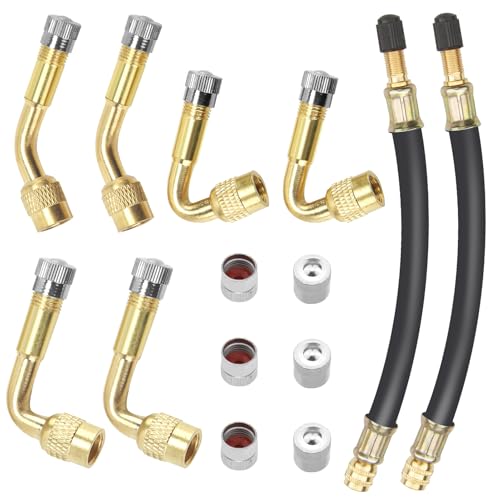 2 Extensiones De Válvula 90° Tiyiyok – Cobre Premium Para Neumáticos De Coche, Moto, Bici Y Scooter