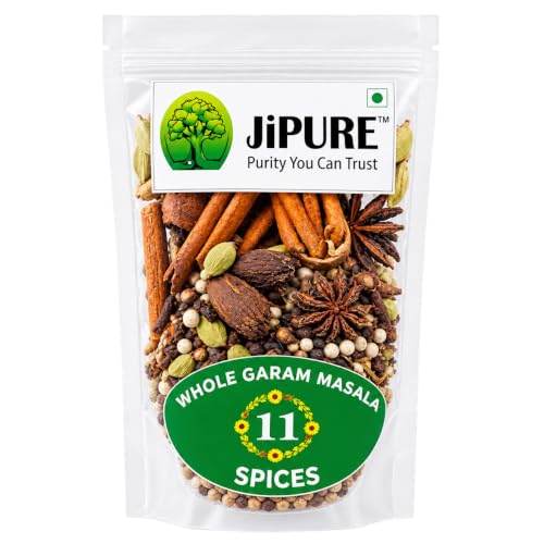 JiPURE Sabut Garam Masala 11 Spices (Whole Garam Masala) | Khada Garam Masala for Biryani, Pulao & Curries | Handpicked Whole Indian Spices | 100% Natural (50g Pack)