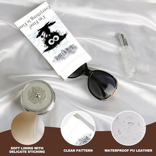 Image of Anikathy 2Pcs Sunglass Eyeglass Glasses Case Soft PU Leather with Cleaning Cloth Cute Glasses Pouch Bag for Men Women Girs