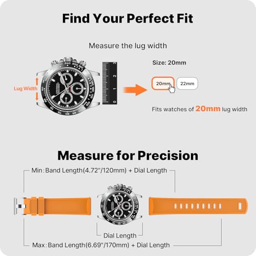 Image of Fullmosa 20mm Watch Strap, 2 Pack Silicone Watch Straps for Men Women, Compatible with Amazfit Bip U /Bip U Pro, Amazfit GTR /GTR Mini, Samsung Galaxy Watch 4 /5 /6 /7, Garmin Venu and all 20mm Watches