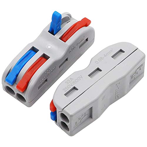 Smseace CASPL-2S-15P 15 Pcs Spl-2 Lever Wire Nut Conductor Compact Connectors Color Button Clamp Quick Terminal Block thumb #1