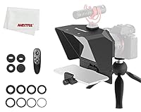 AMBITFUL Teleprompter Kit Portable Inscriber Handy Teleprompter Artefakt Video mit Fernbedienung für Handy und DSLR Aufnahme (Teleprompter + Stativ)