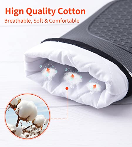 Ankway ASI007 Silicone Oven Mitts And Pot Holders Sets - Ankway Heat Resistant Kitchen Mitts With Waterproof, Flexible Oven Gloves With Quilted Liner For Kitchen Cooking Baking Grilling, Dishwasher Safe thumb #5