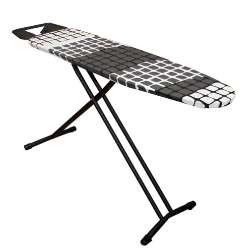 Acomoda Textil - Tabla de Planchar Altura Ajustable con Estructura Metálica Estable, Amplia y Plegable con Funda 100% Algodón. Soporte para Planchar Antideslizante Fácil Almacenaje. (Super)