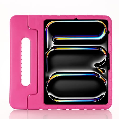 Housse iPad Air 13 2025 M3 rose protection antichoc EVA avec support poignée