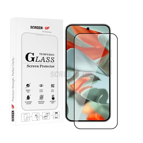 Image of ScreenUp Tempered Glass Compatible With Google Pixel 9 Pro XL - Ultra Clear, 9H Scratch Resistant, Full Coverage, Easy Install Screen Protector