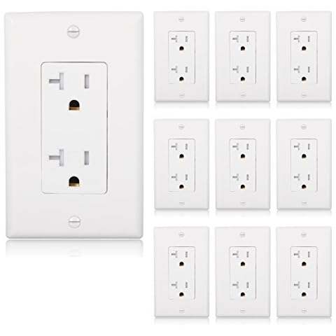 Maxxima 20A Tamper Resistant Duplex Receptacle, White, 10 Pack Cover