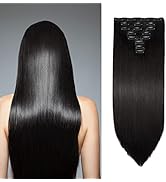 Extensions Clip in Extensions Echthaar 8 Teile 60cm Haarverlängerung Haarteil Glatt Synthetische ...