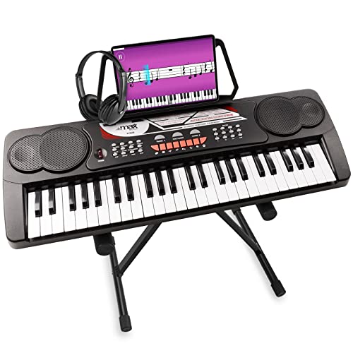 MAX KB8 Clavier électronique pour débutant avec stand et casque audio, Piano numérique 49 touches, Fonction d… - Les Beatles, Paul McCartney, John Lennon, RIngo Starr, George Harrison MAX KB8 Clavier électronique pour débutant avec stand et casque audio, Piano numérique 49 touches, Fonction d…
