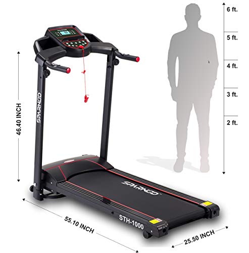 Image of SPARNOD FITNESS STH-2150 Treadmill Machine for Home Use, Compact Flat Foldable Design, 4-HP Peak Motor, 100-kg Max User Weight, 14 km /hr Max Speed