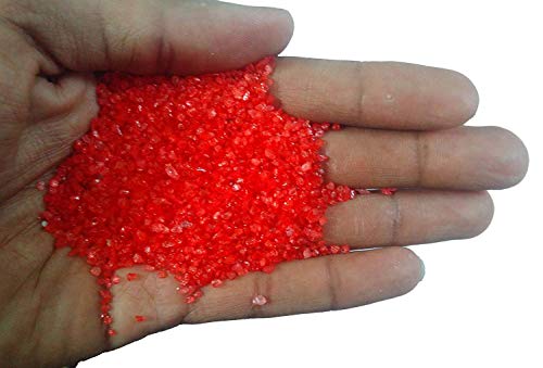 Image of Maalavya Sugar Size Crystal Sand for Home and Garden Decor, Aquarium Substrate (Candy Red, 950 Grams)