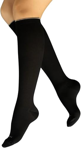 Booms Calcetines de compresión sólidos, calcetines de apoyo de punta cerrada de 15-20 MmHg para hombres y mujeres