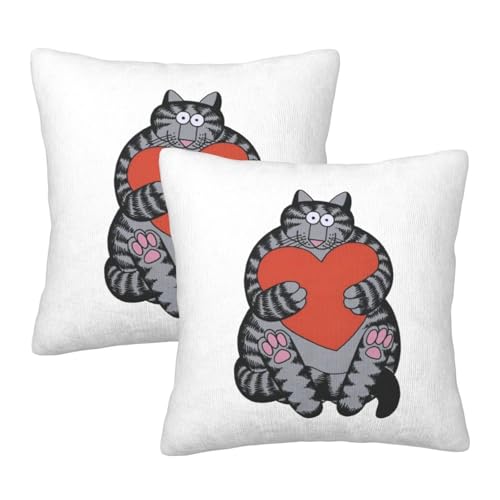 枕カバー クリバンキャット 悪い猫 漫画 クッションカバー 2枚セット 座布団カバー まくらカバー おしゃれ 可愛い ソファ背当て 抱き枕 インテリア飾り オフィス 部屋飾り 四季通用 45×45cm