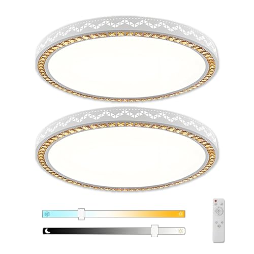 Led luminaria de techo para techos bajos con mando a distancia metálica pack de 2 2
