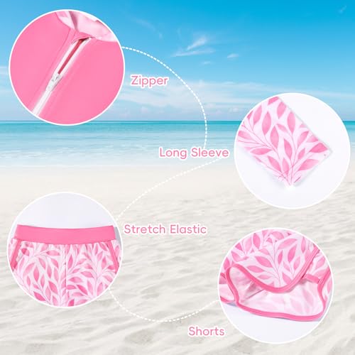 Image of Toddler Girls Long Sleeve Swimsuits Girl Swimwear Little Girls Swimsuits 2 Pieces Toddler Rash Guard Swimsuit Print