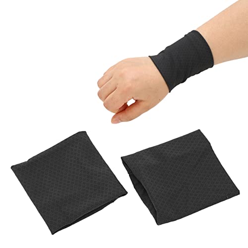 HEEPDD Bandeau de Poignet d'exercice, Bracelet de Refroidissement Unisexe en Soie Glacée 2 Pièces élastique Respirant Facile à Nettoyer pour Le Tennis de Table (Noir)