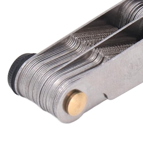 CYTGOUPER 52 Blätter Gewindelehre Metrisch Zoll, Gewindelehre Edelstahl mit 24 Blättern Metrisch 60° 0,25-6,0mm und 28 Blättern Zoll 55° 4G-62G, Gewinde Messwerkzeuge für Gewindegröße