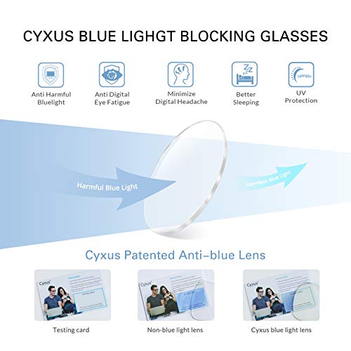 Image of Cyxus Blue Light Blocking Glasses - Lightweight Round Metal Frame Computer Eyewear, Anti Eye Strain Glasses for Men Women