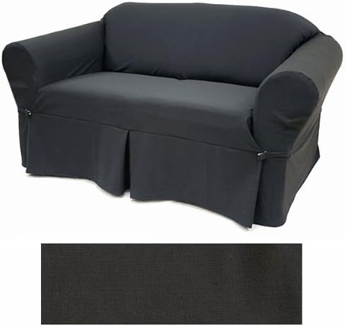 Solid Black Furniture Slipcover Loveseat 400