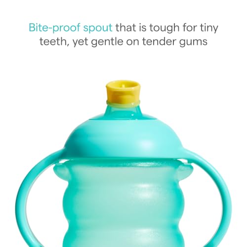 Munchkin Click Lock Bite Proof Trainer Sippy Cup, 8oz, 2 Pack, Blue/Green | 6+ Months | Spill proof toddler cups with training handles and lid that locks with an audiable click - image 2