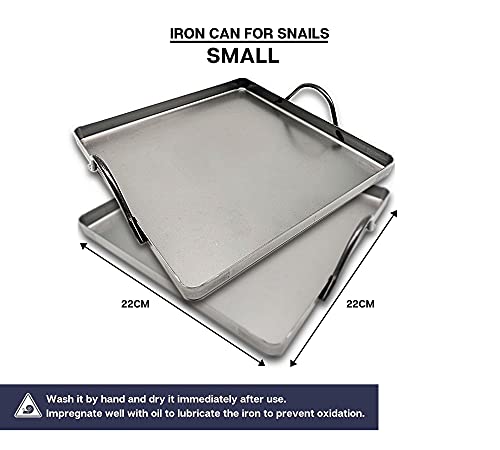 Miniatura 2 de Doja Barcelona Llauna Caracoles De Hierro Pinchos Para Caracoles Plancha Hierro Rectangular 22x22 4 Palillos Metálicos Reutilizables Llauna Cargols Y Mini Tenedores Llauna Pequeña