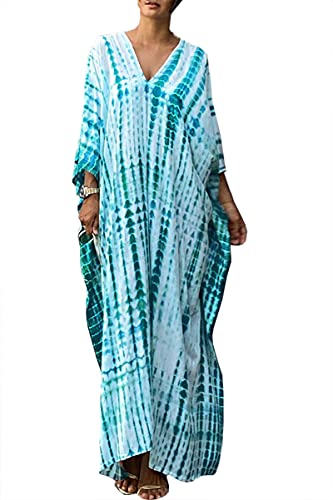 L-Peach Damen Bohemian Kaftan Nachthemd Langes Loungewear Strandkleid...