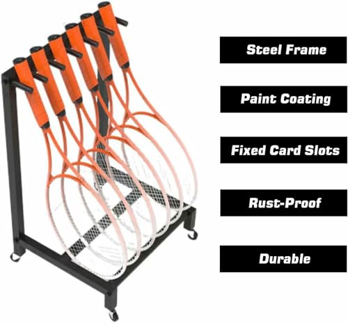Support raquettes tennis 7 emplacements - Châssis mobile robuste - 6