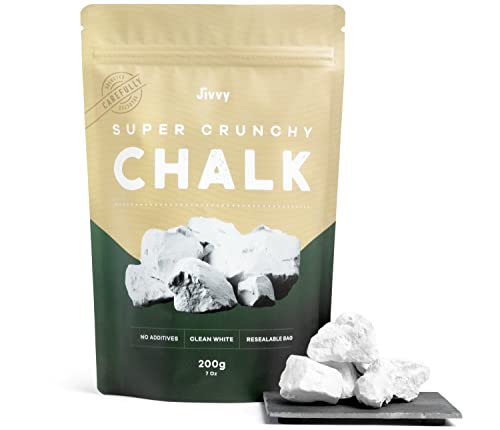 Super Crunchy Edible Chalk Chunks - ASMR PICA - Pure White - Earthy taste - Resealable bag - Natural Calcium - 7 oz (200 g)