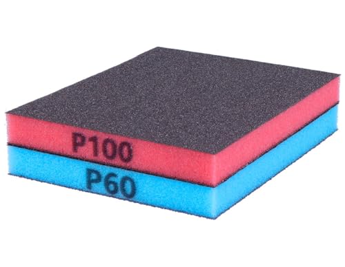 INNSPIRO Lot de 2 éponges de ponçage Super Flexibles Grain Fin 100 et moyen-60 12 x 10 x 1,2 cm, pour poncer et polir Le Bois, la Peinture, l'acier, la Rouille