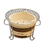 RoastMe 大型/小型 卓上しちりん 火を囲んでお茶を炊いたり 炭火を焼いたり 2～5人用バーベキュー 卓上コンロ 珪藻土 小型家庭用 丸型 焼き肉 焼き鳥器 焼き魚 お茶を淹れる 屋外 (小型炭ストーブ)