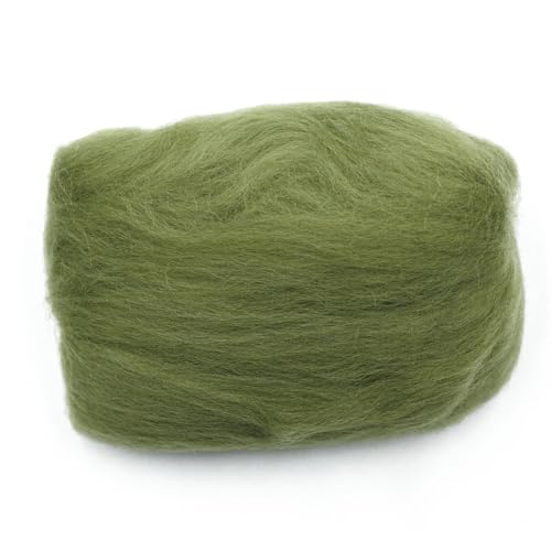 Image of Clover Natural Wool Roving .3oz - Moss Green