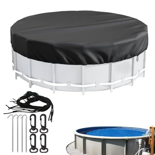 Cubiertas solares redondas empotradas para piscinas en el suelo, resistente a las roturas, resistente al desgarro, resistente al polvo, resistencia mejorada, cubierta de verano con cordón y pasador de